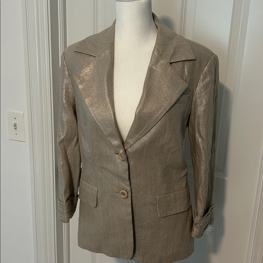 Alice + Olivia gold  Metallic Blazer